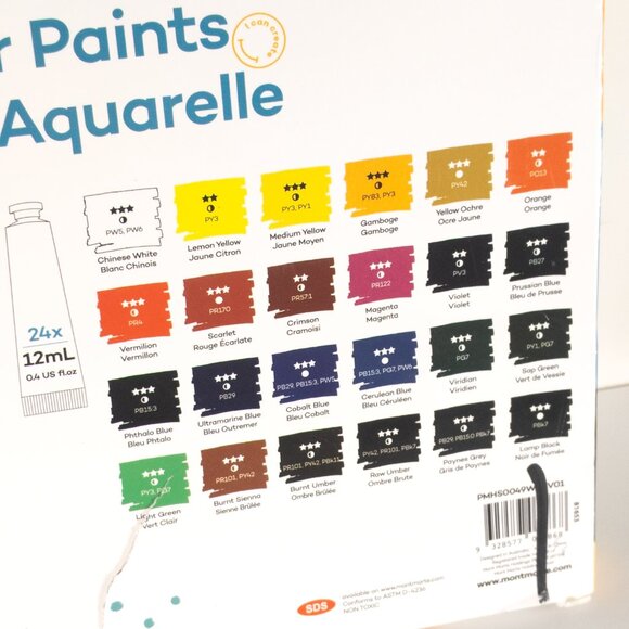 NIB MONT MARTE Watercolour Paints / 24 pcs x 12ml / High Quality Art Pigments - Picture 2 of 5